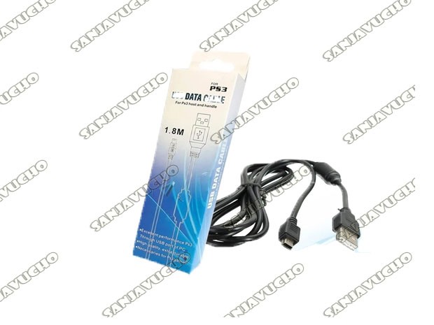&uu CABLE CARGADOR JOYSTICK PS3 1.5 MTS + FILTRO